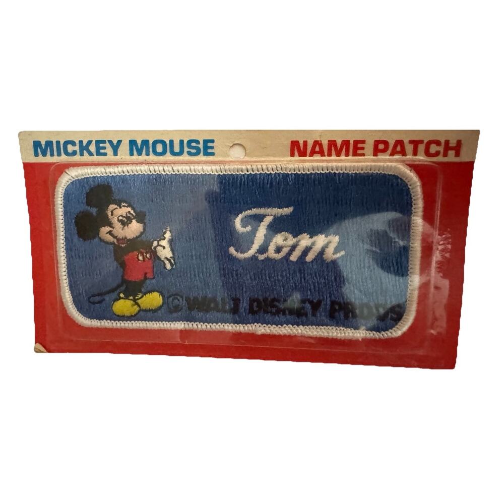 Vintage Mickey Mouse Name Jacket Patch Tom Walt Disney Productions Souvenir NIP - Picture 4 of 5